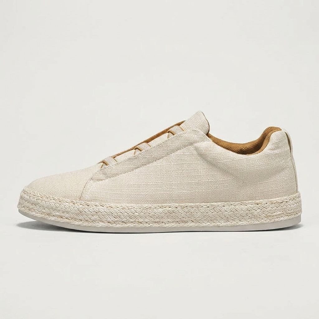 Bosa Espadrille Sneakers — Cream, side profile