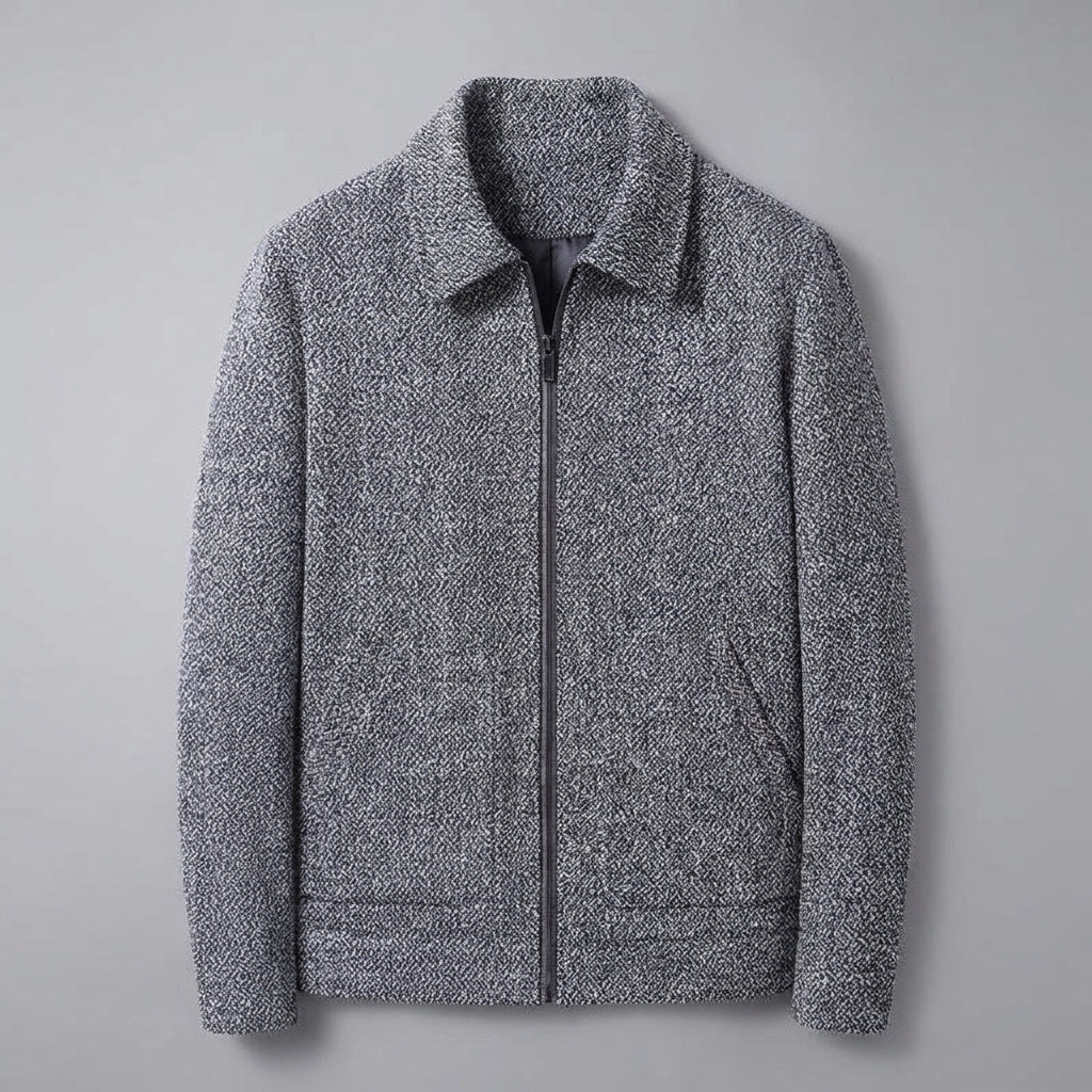 Aosta Wool-Blend Jacket — Gray, flat lay front