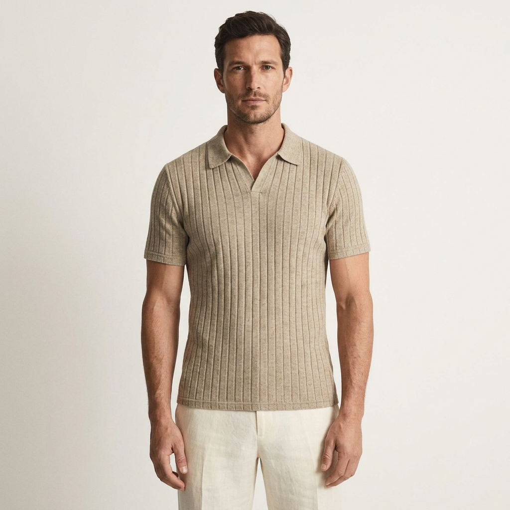Saint-Tropez Ribbed Knit Polo
