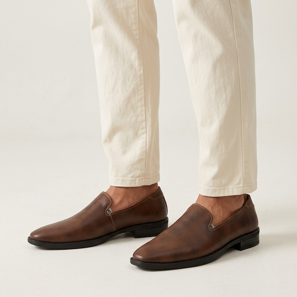Ostuni Pointed Loafers — Brown