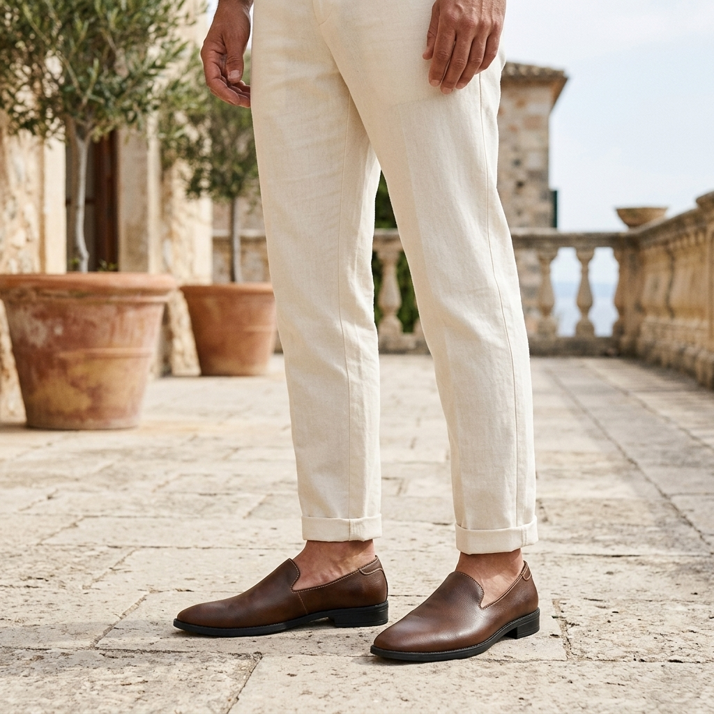 Ostuni Pointed Loafers — Brown