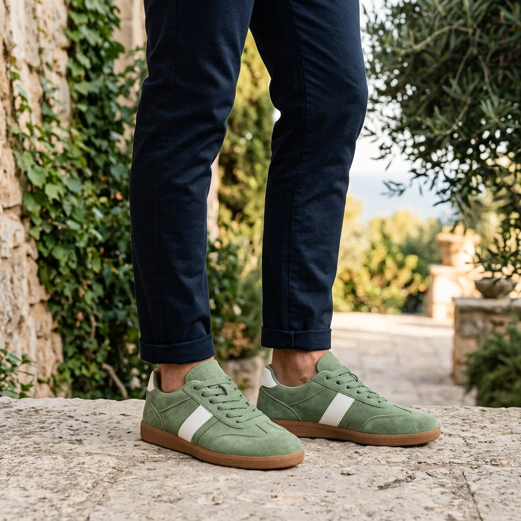 Erice Suede Sneakers — Sage