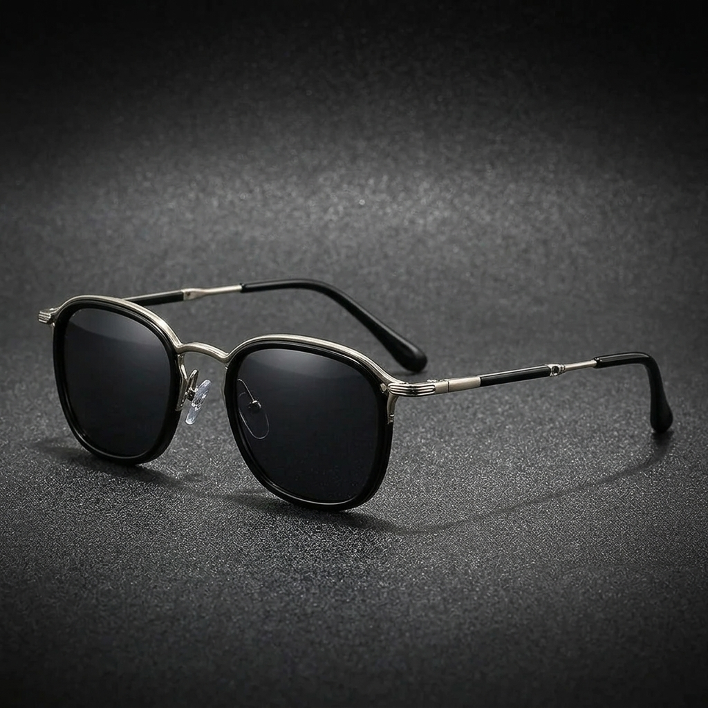 Chiavari Metal Sunglasses — Black Silver, alternate profile