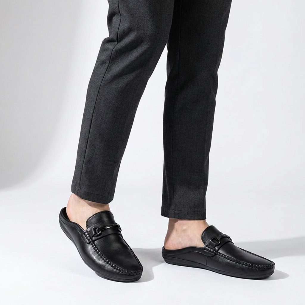 Asolo Leather Mules — Black