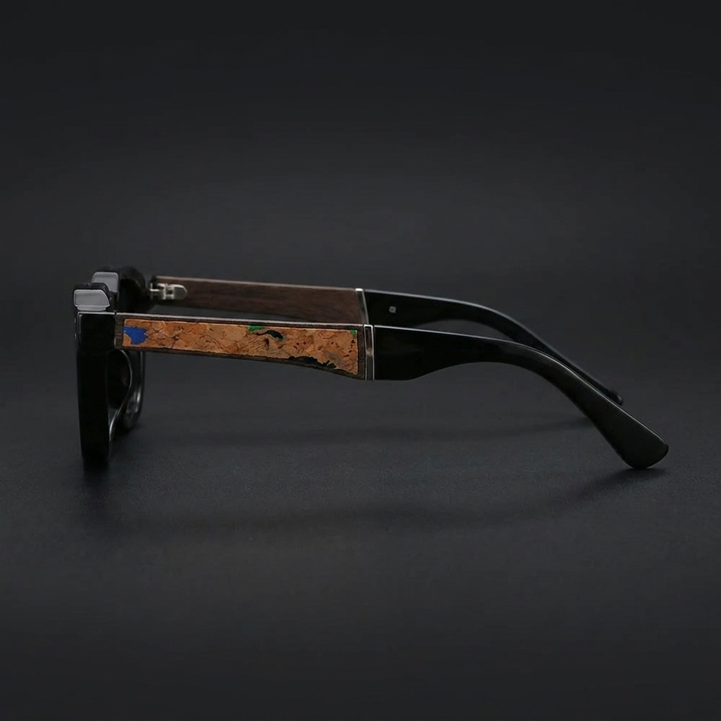 Sirolo Cork Sunglasses — Black, side profile