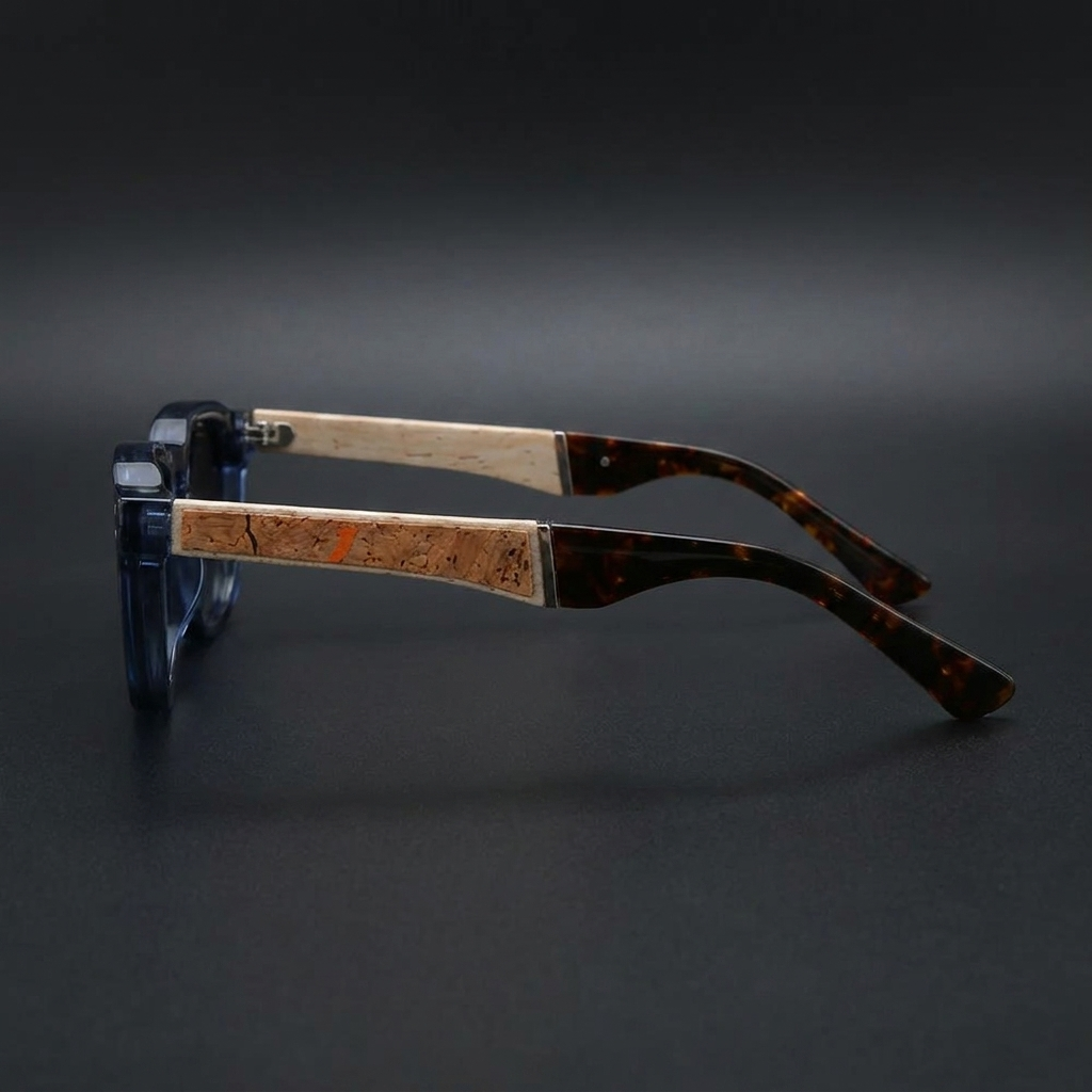 Sirolo Cork Sunglasses — Blue, side profile
